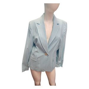 Norton Mcnaughton Blue Striped Blazer Size 12 NEW TAGS